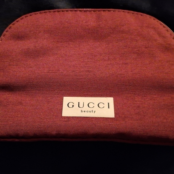 Gucci Beauty Burgundy Cosmetic Pouch - Picture 1 of 5